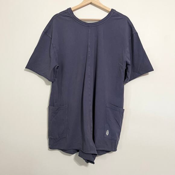 NWOT Free People Movement Hot Shot Tee Romper in Blue Indigo - Picture 3 of 6